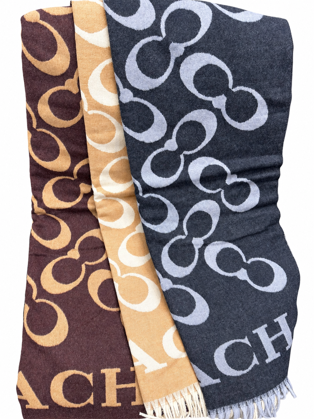 Coach Oversized C Fringe Scarf